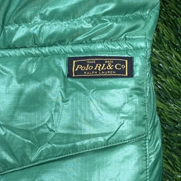 NEW Vintage Polo RALPH LAUREN Detachable Hood Down Jacket Green Mens L NOS